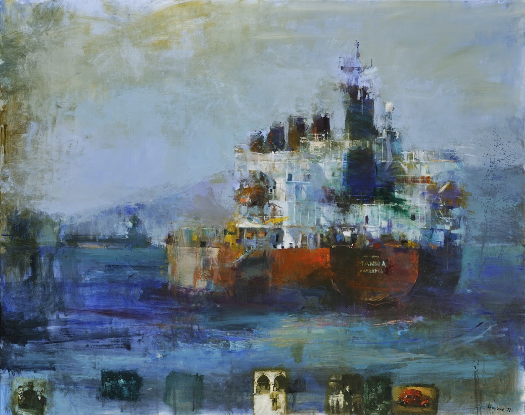 Yiannis Adamakis, A voyage (Ένα ταξίδι), 2013, 120X150 cm, acrylics on canvas