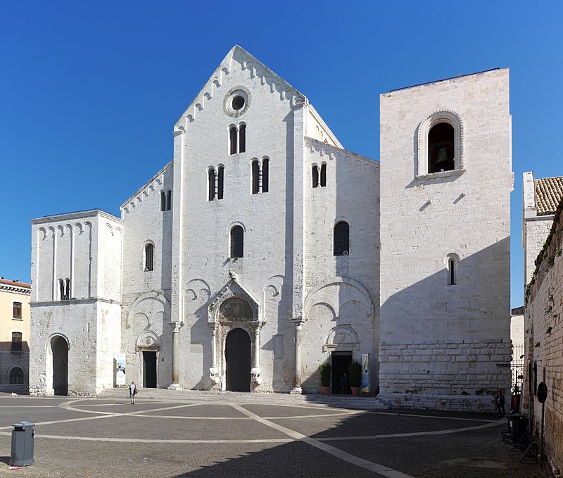 1888 Puglia Bari: Basilica di San Nicola Stampa Antica Passepartout 